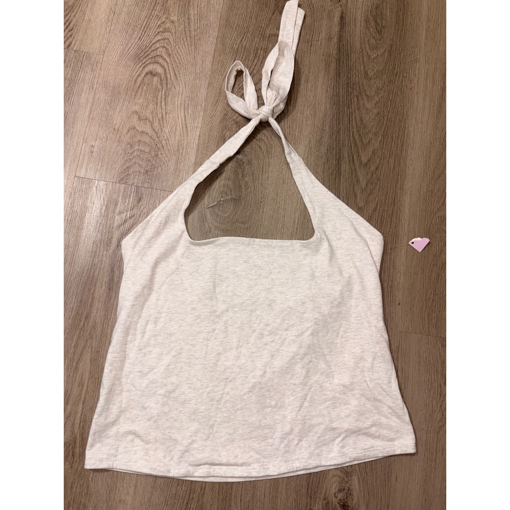 Wild Fable Light Gray‎ Heathered Halter Top Square Neck XXL Tie Neck Tank